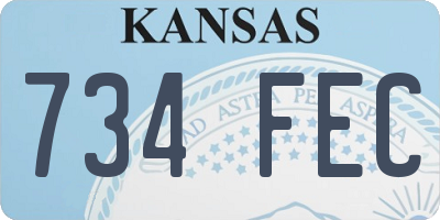 KS license plate 734FEC