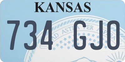 KS license plate 734GJO