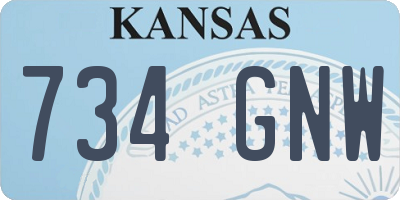 KS license plate 734GNW
