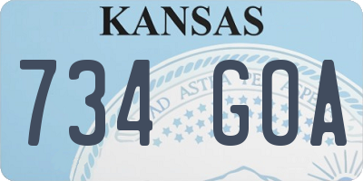 KS license plate 734GOA