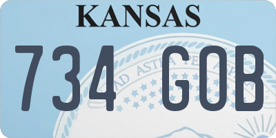 KS license plate 734GOB