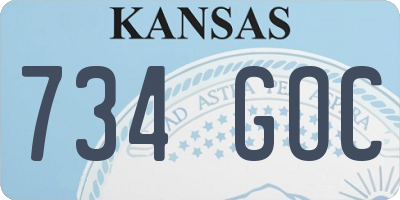 KS license plate 734GOC