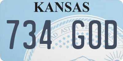 KS license plate 734GOD