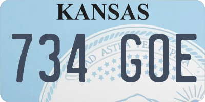 KS license plate 734GOE