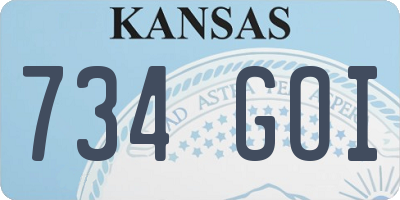 KS license plate 734GOI