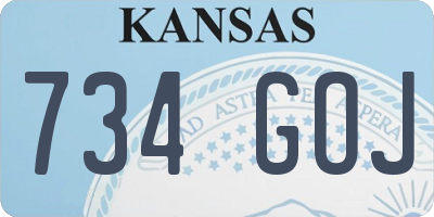 KS license plate 734GOJ