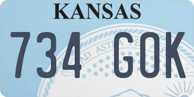KS license plate 734GOK