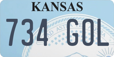 KS license plate 734GOL