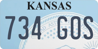 KS license plate 734GOS