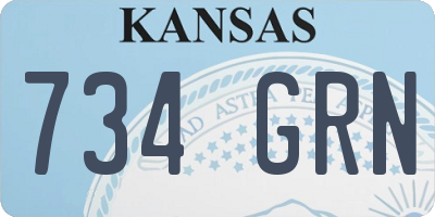 KS license plate 734GRN