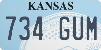 KS license plate 734GUM