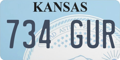 KS license plate 734GUR