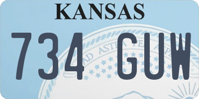 KS license plate 734GUW