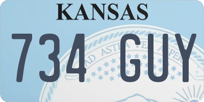 KS license plate 734GUY