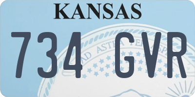 KS license plate 734GVR
