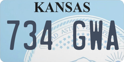 KS license plate 734GWA