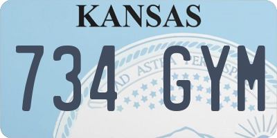 KS license plate 734GYM