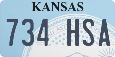 KS license plate 734HSA