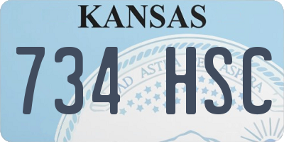KS license plate 734HSC