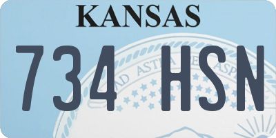 KS license plate 734HSN