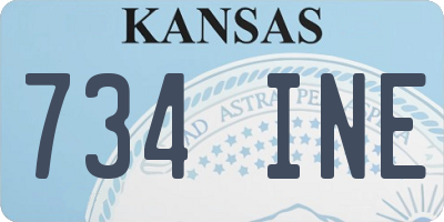 KS license plate 734INE