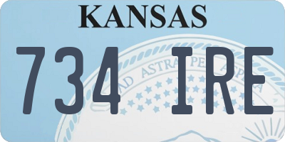 KS license plate 734IRE