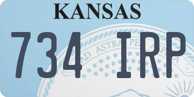 KS license plate 734IRP
