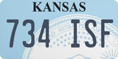 KS license plate 734ISF