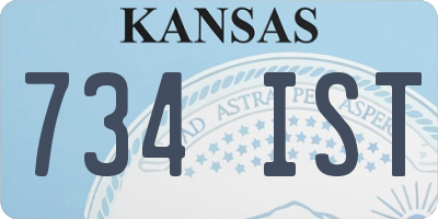 KS license plate 734IST