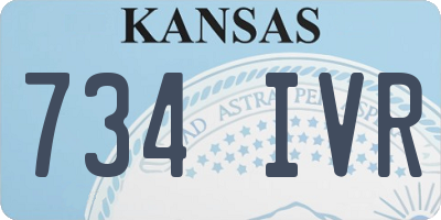 KS license plate 734IVR