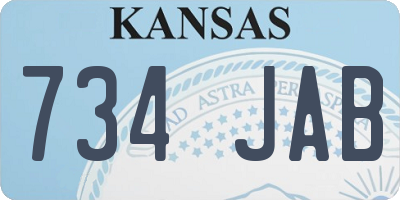 KS license plate 734JAB