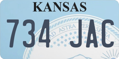KS license plate 734JAC