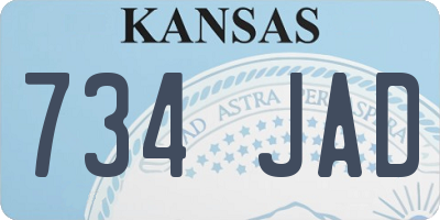 KS license plate 734JAD