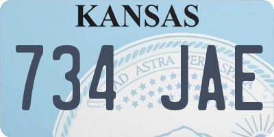KS license plate 734JAE