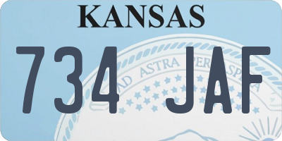 KS license plate 734JAF