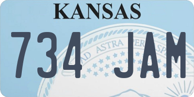 KS license plate 734JAM