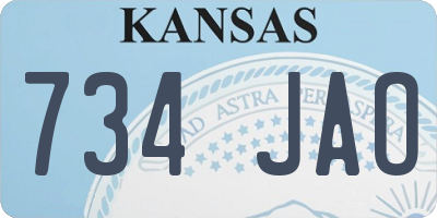 KS license plate 734JAO