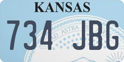 KS license plate 734JBG