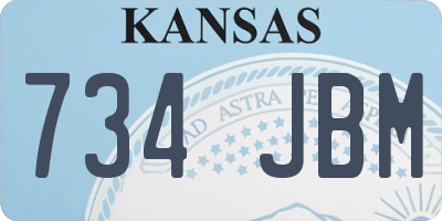 KS license plate 734JBM