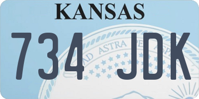 KS license plate 734JDK
