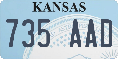 KS license plate 735AAD