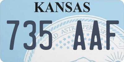 KS license plate 735AAF