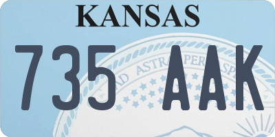 KS license plate 735AAK