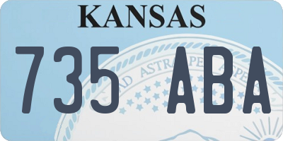 KS license plate 735ABA