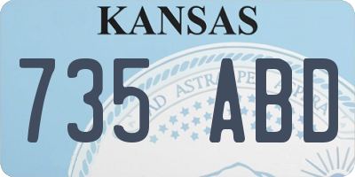 KS license plate 735ABD