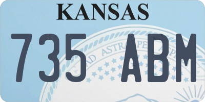 KS license plate 735ABM