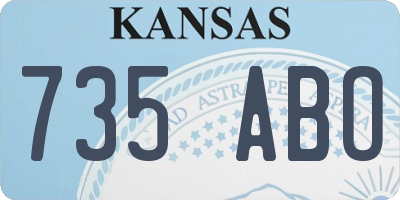 KS license plate 735ABO