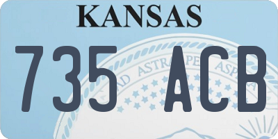 KS license plate 735ACB