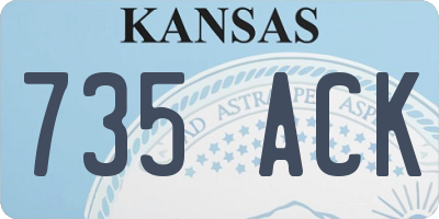 KS license plate 735ACK