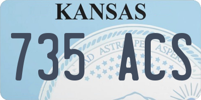 KS license plate 735ACS